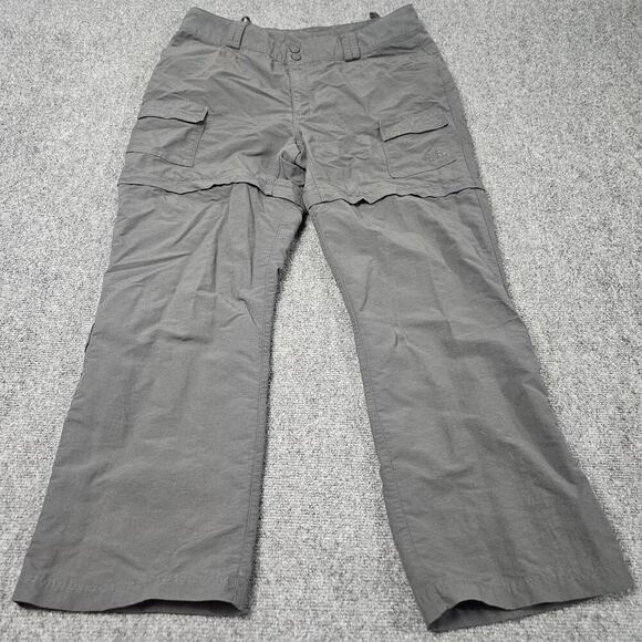 North Face Convertible Pants Size 16 Gray Zip Off Hiking Outdoors Drawstring - Picture 1 of 6